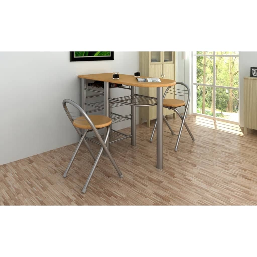 Virtuvės/pusryčių stalo ir kėdžių komplektas, mediena