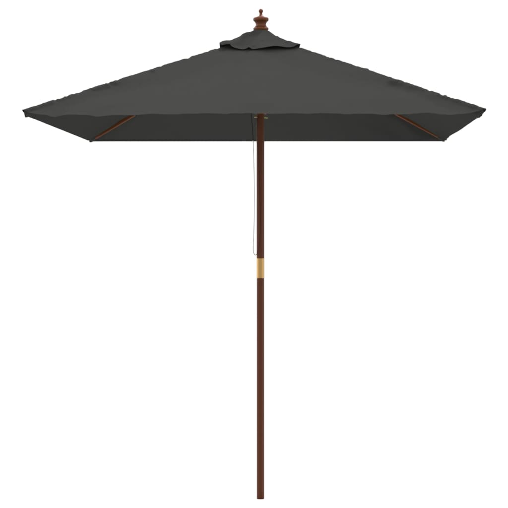 vidaXL Sodo skėtis su mediniu stulpu, antracito spalvos, 198x198x231cm
