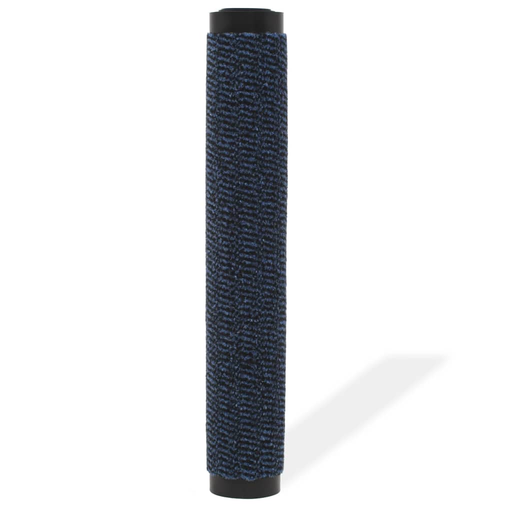 vidaXL Durų kilimėlis, kvadratinis, dygsniuotas, 120x180 cm, mėlynas