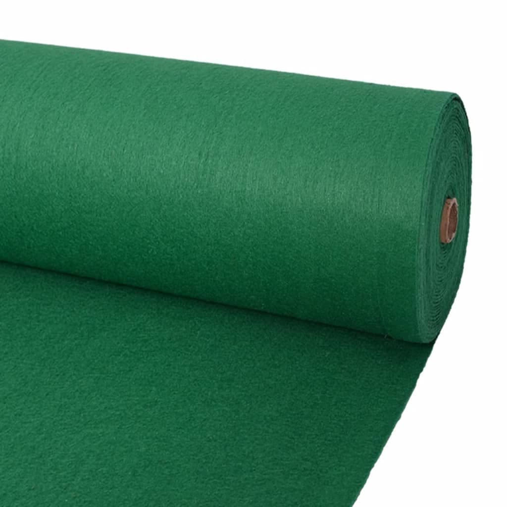 vidaXL Parodų kilimas, žalios spalvos, 1,2x12m, vientisas