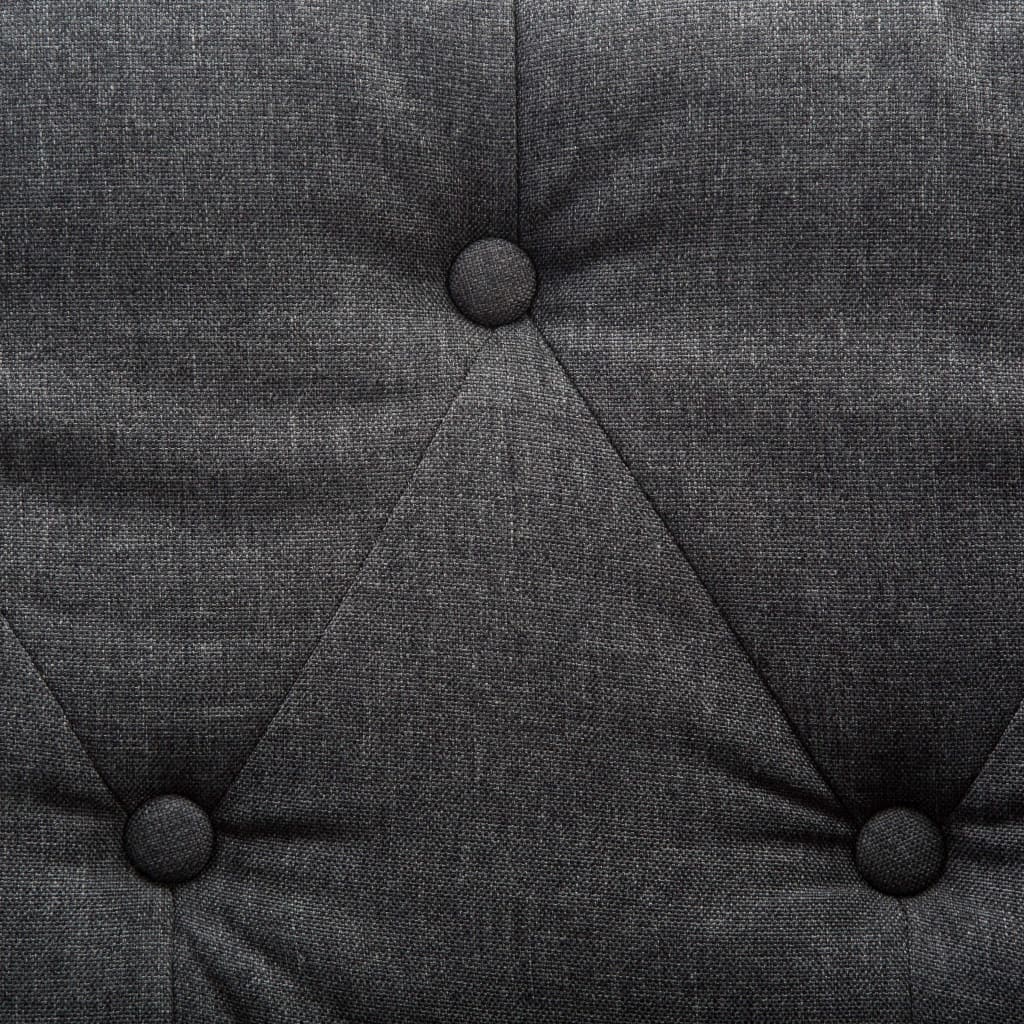 vidaXL Trivietė Chersterfield sofa, tamsiai pilka, audinys