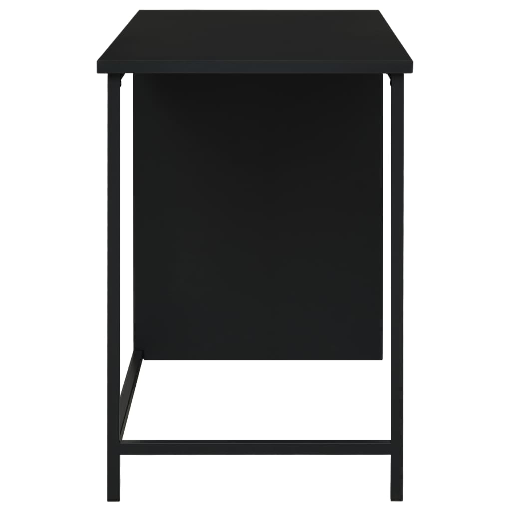 vidaXL Rašomasis stalas su stalčiais, juodas, 105x52x75cm, plienas