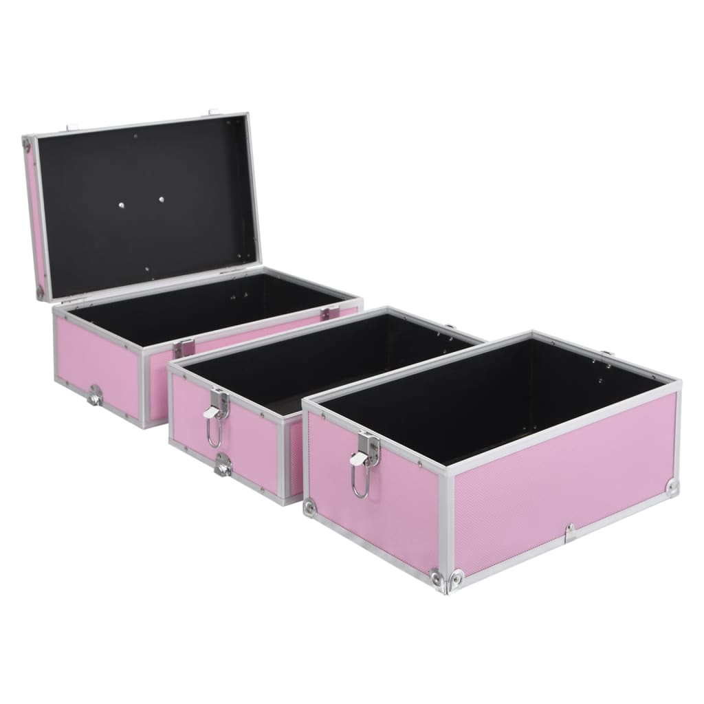 vidaXL Lagaminas kosmetikos priemonėms, rožinis, 37x24x40cm, aliuminis