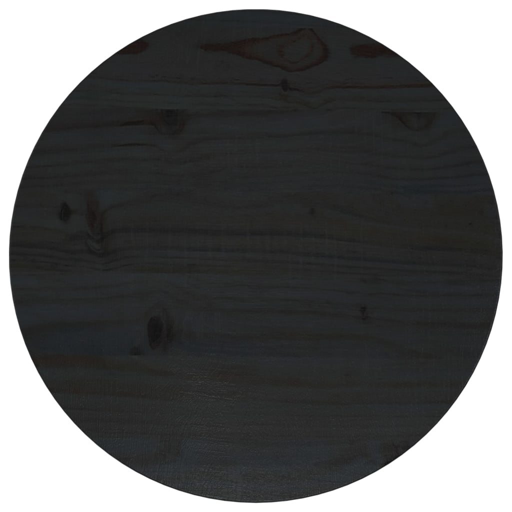 vidaXL Stalviršis, juodas, skersmuo 40x2,5cm, pušies medienos masyvas