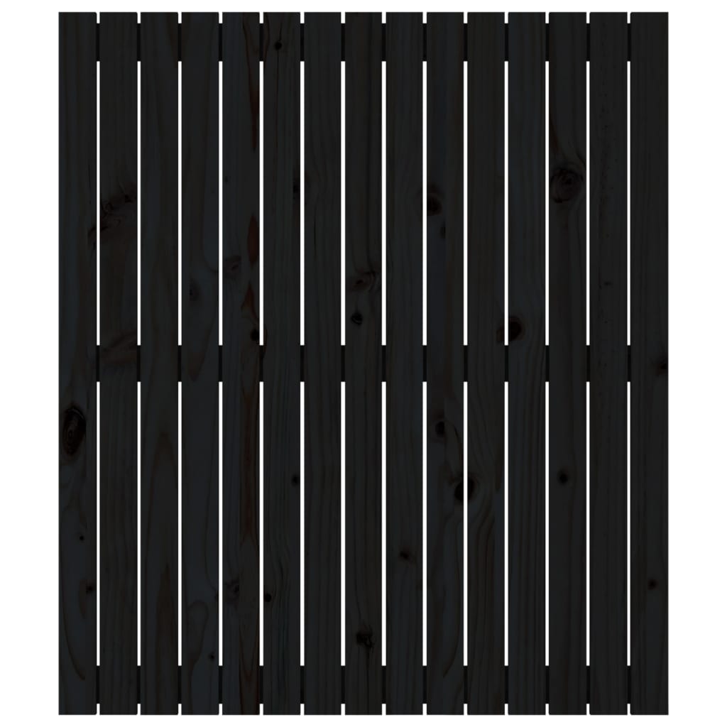 vidaXL Sieninis galvūgalis, juodas, 95,5x3x110cm, pušies masyvas