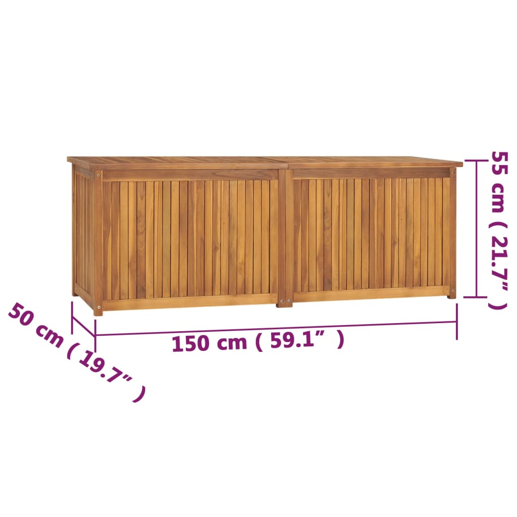 vidaXL Sodo dėžė, 150x50x55cm, tikmedžio medienos masyvas