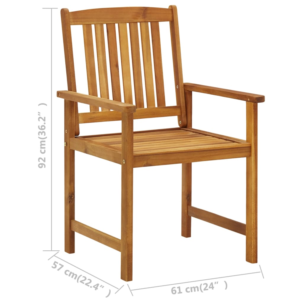 vidaXL Sodo kėdės su pagalvėlėmis, 4vnt., akacijos medienos masyvas