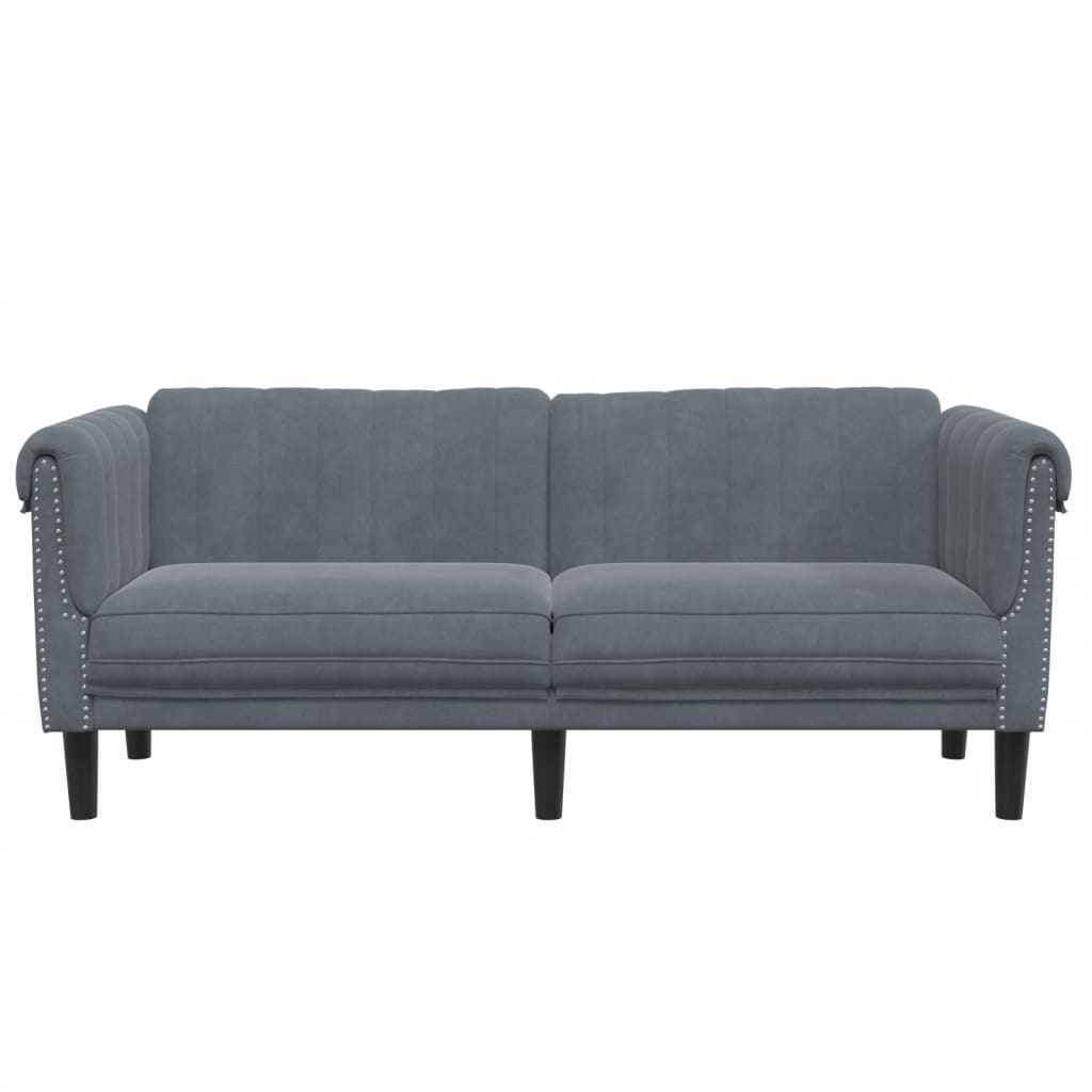 vidaXL Dvivietė sofa, tamsiai pilkos spalvos, aksomas
