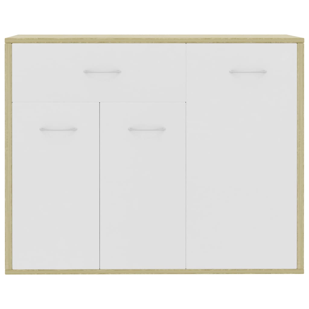 vidaXL Šoninė spintelė, baltos ir ąžuolo spalvos, 88x30x70cm, MDP
