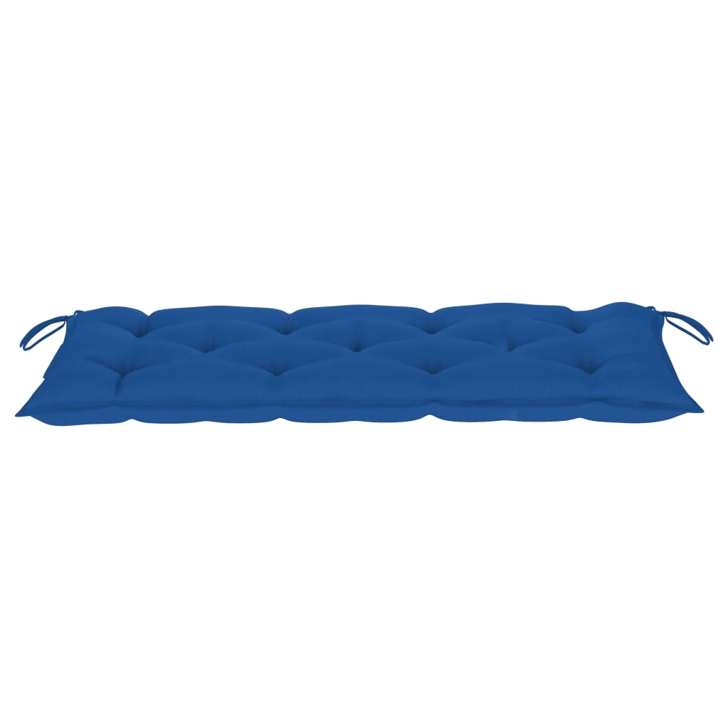 vidaXL Batavia suoliukas su mėlyna pagalve, 120cm, tikmedžio masyvas