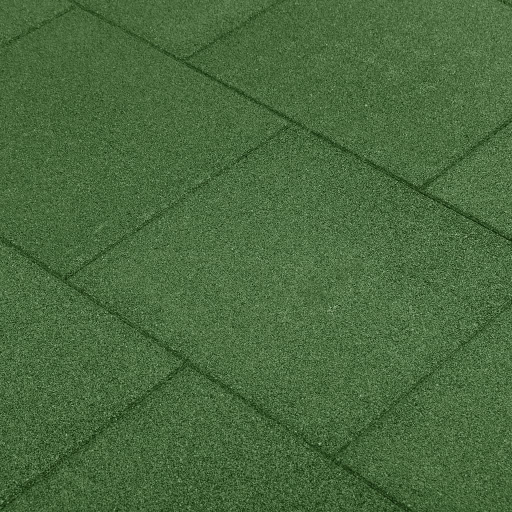 vidaXL Plytelės apsaugai nuo kritimo, 12vnt., žalios, 50x50x3cm, guma