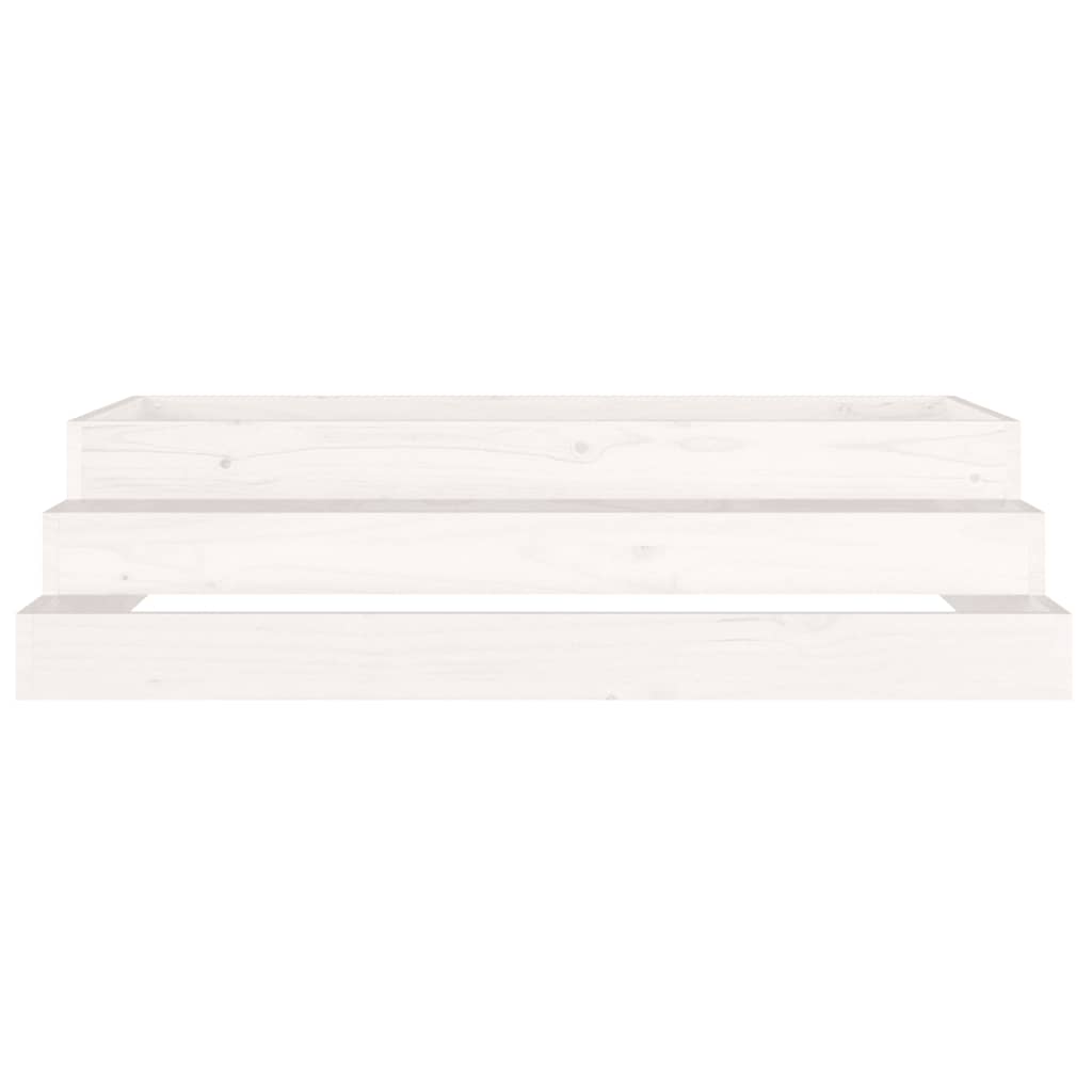 vidaXL Lovelis, baltos spalvos, 110x110x27cm, pušies medienos masyvas