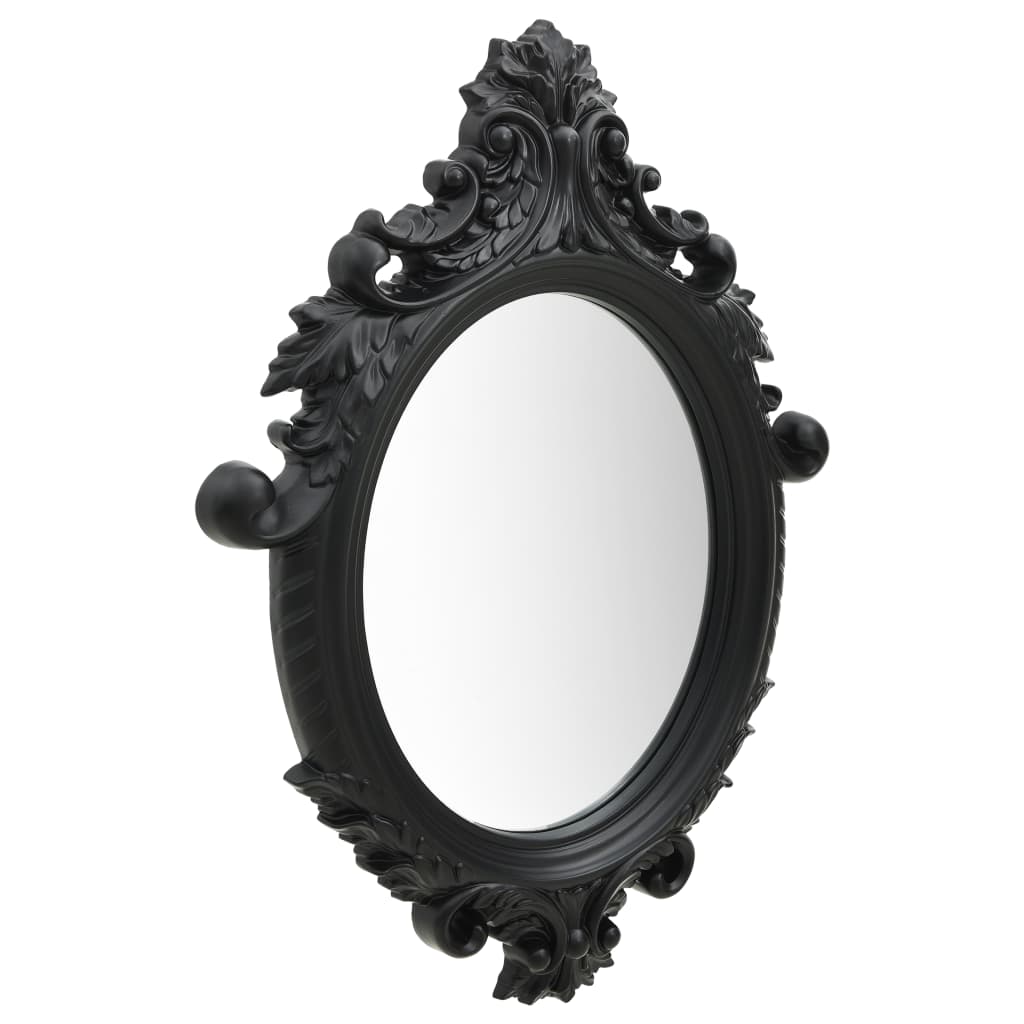 vidaXL Sieninis veidrodis, juodos spalvos, 56x76cm, rūmų stiliaus