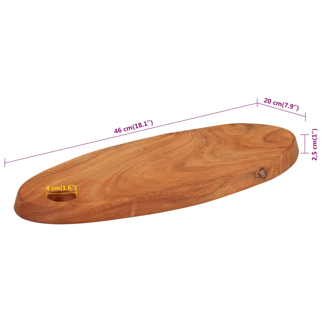 vidaXL Pjaustymo lentelė, 46x20x2,5cm, akacijos medienos masyvas