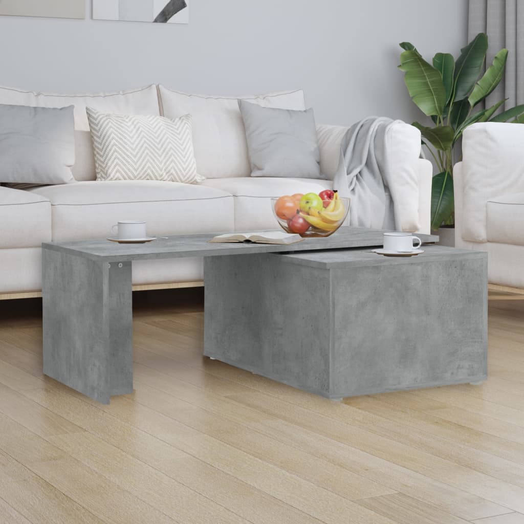 vidaXL Kavos staliukas, betono pilkos spalvos, 150x50x35cm, MDP