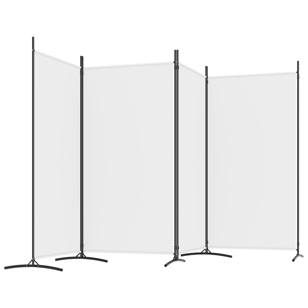 vidaXL Kambario pertvara, 4 dalių, baltos spalvos, 346x180cm, audinys