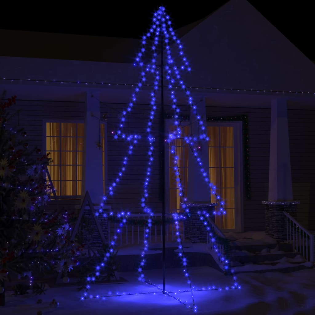 vidaXL Kalėdų eglutė, 143x250cm, kūgio formos, 360 LED lempučių