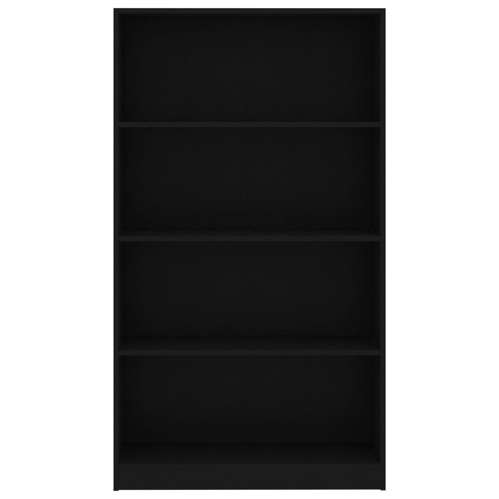 vidaXL Spintelė knygoms, 4 lentynos, juoda, 80x24x142cm, MDP