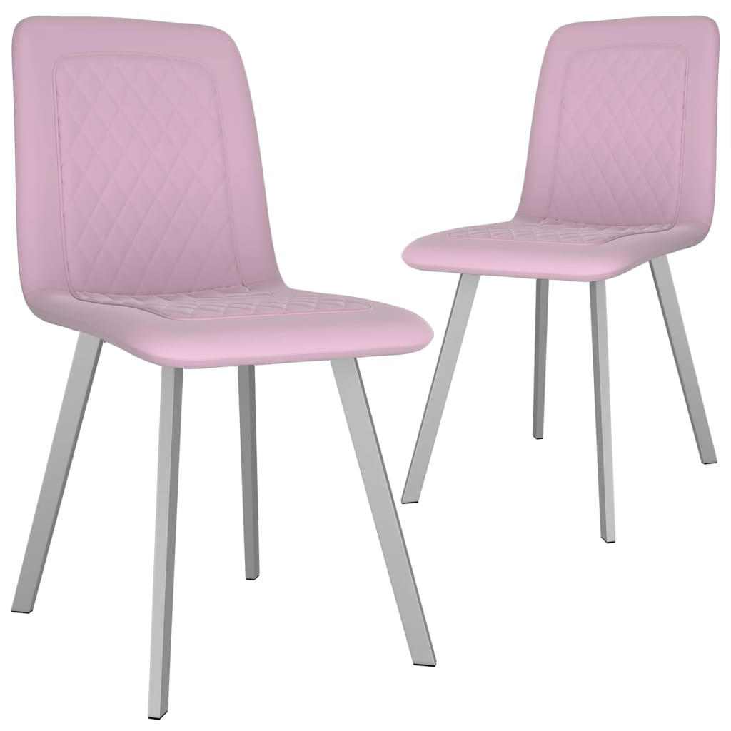 vidaXL Valgomojo kėdės, 2 vnt., rožinės spalvos, aksomas