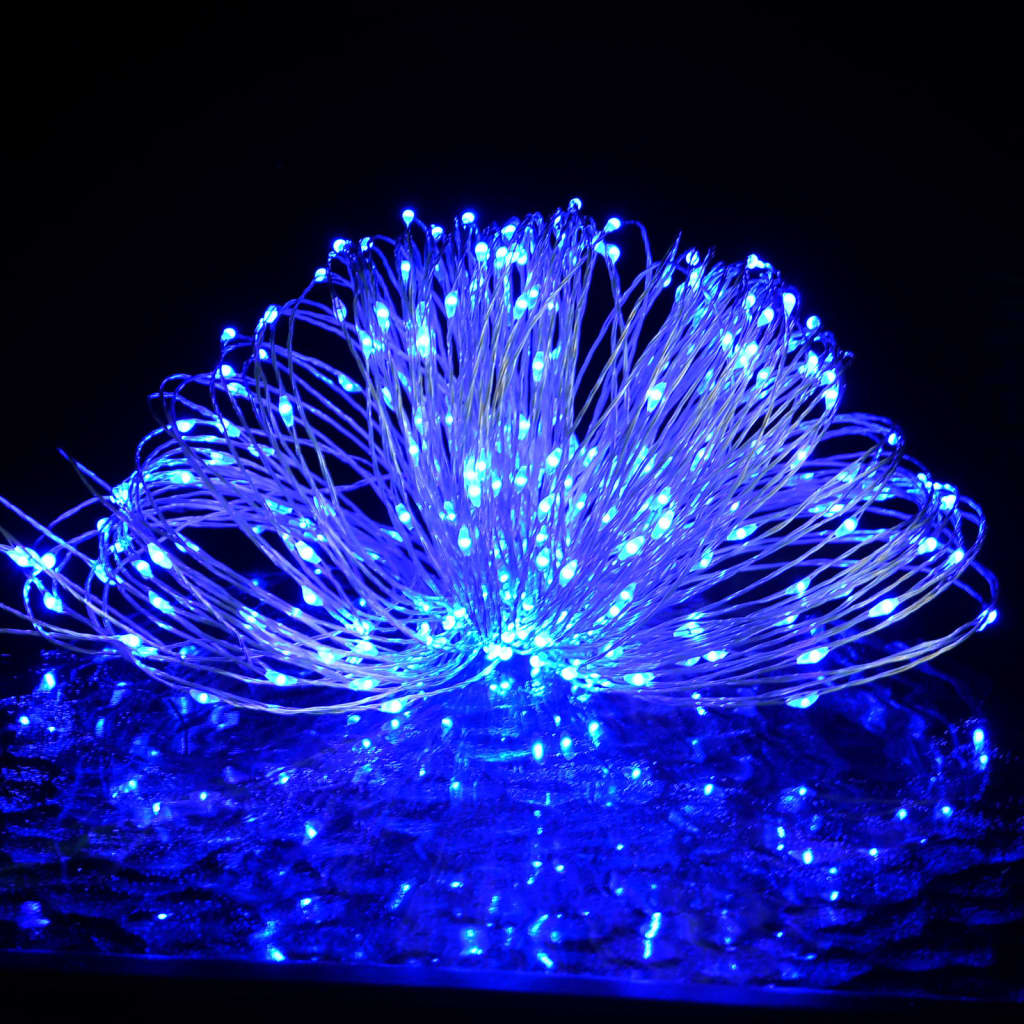 vidaXL 150 LED lempučių girlianda, mėlyna, 15m