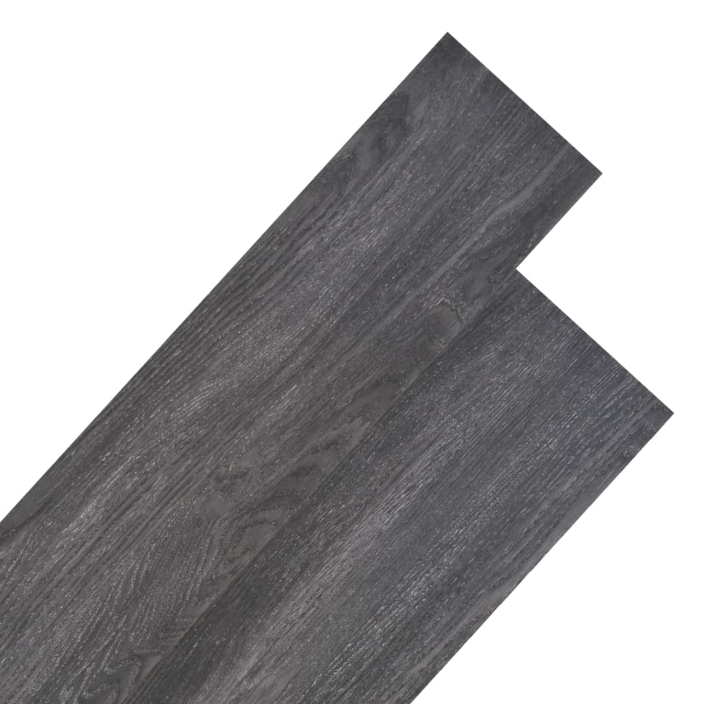 vidaXL Grindų plokštės, juodos, PVC, 4,46m², 3mm, nelipnios