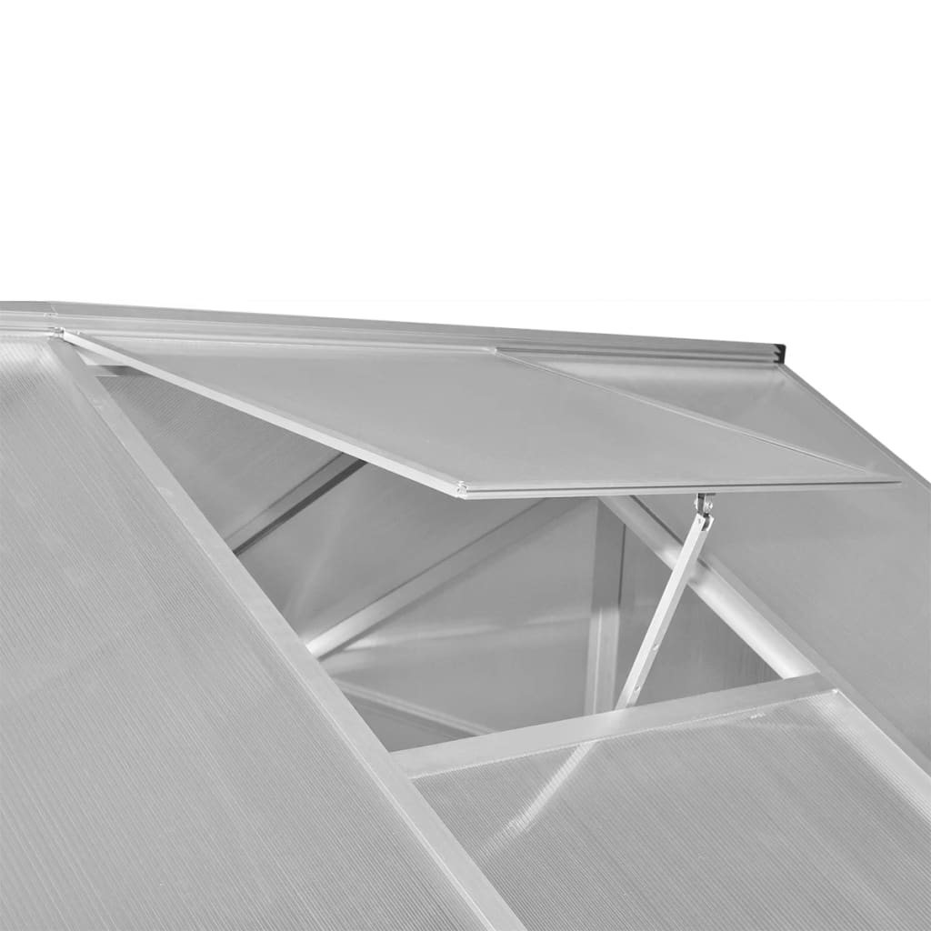vidaXL Sustiprintas šiltnamis iš aliuminio su pagrindo rėmu, 6,05m²