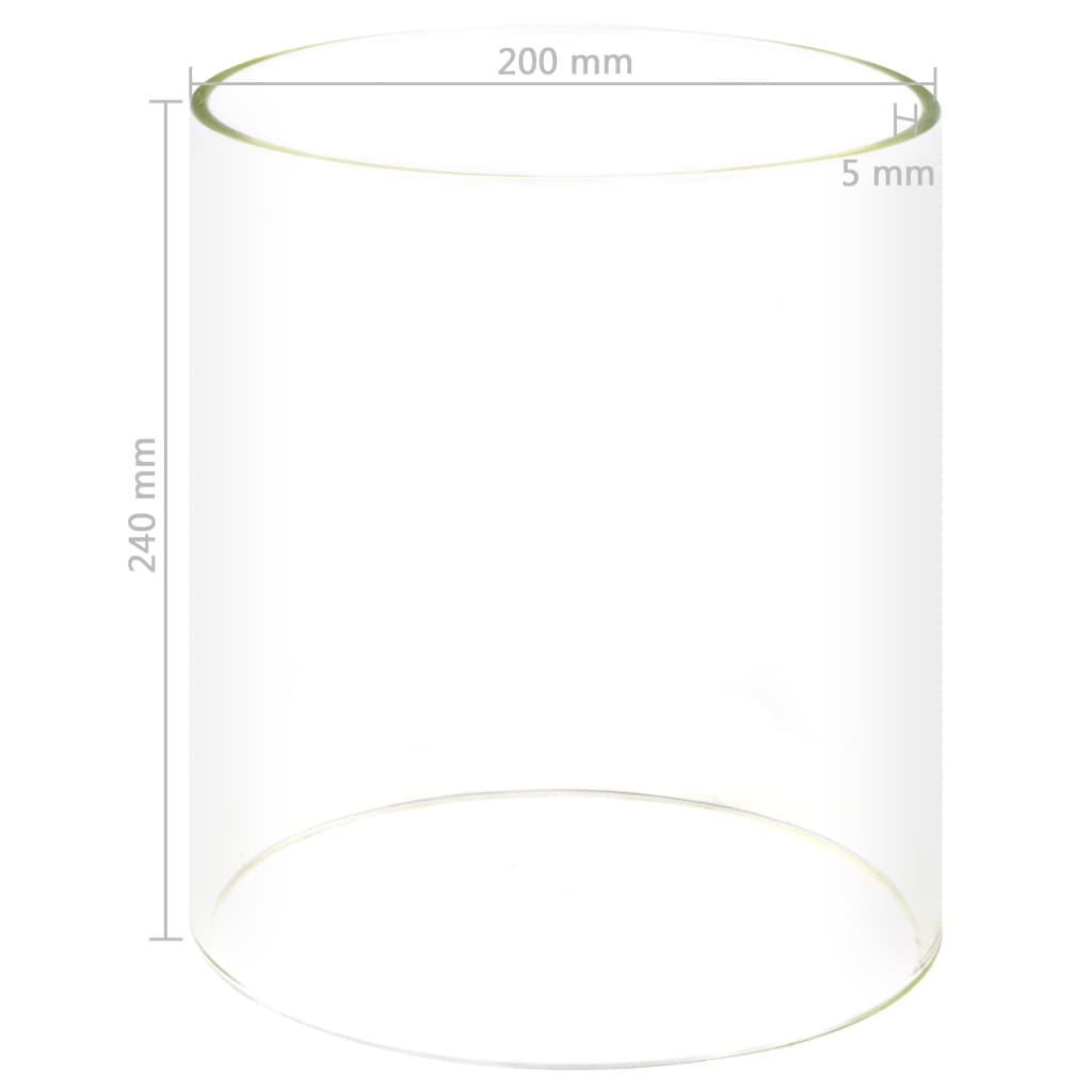 vidaXL Stiklinis cilindras dešrainių šildytuvui, 200x240 mm