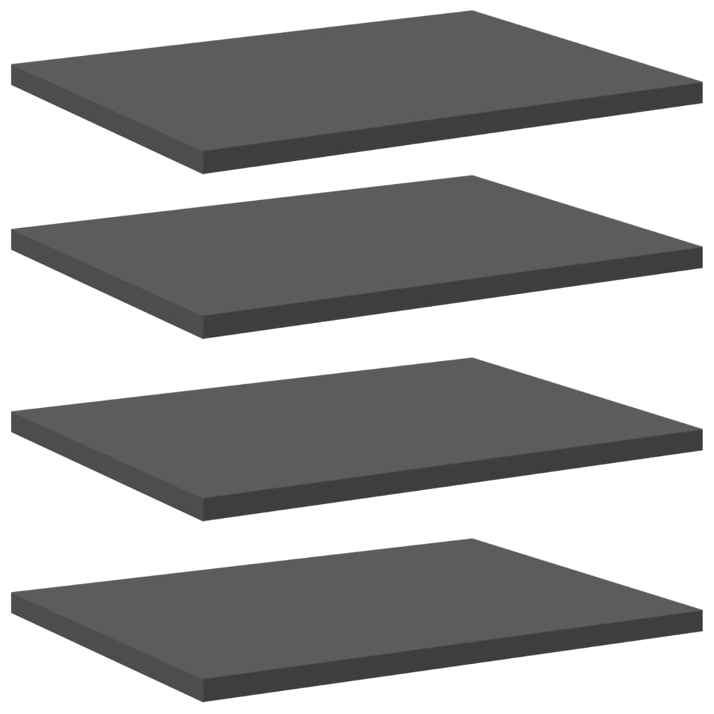 vidaXL Knygų lentynos plokštės, 4vnt., pilkos, 40x30x1,5cm, MDP