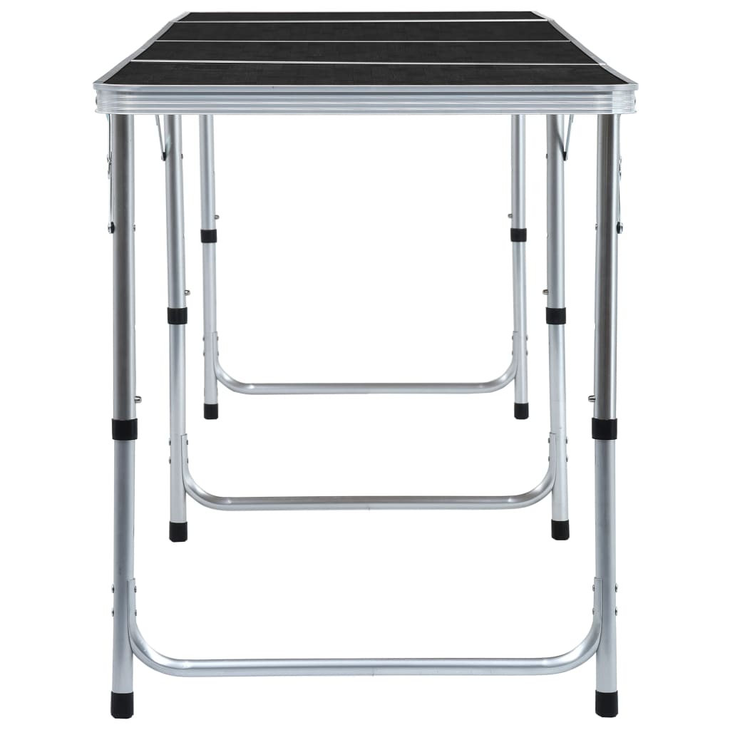 vidaXL Sulankstomas stovyklavimo stalas, pilkas, 240x60cm, aliuminis