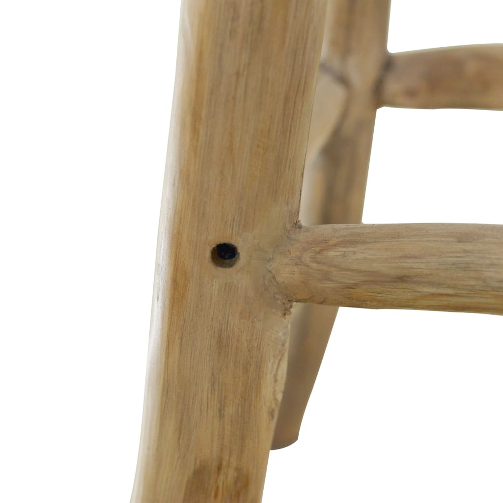 vidaXL Baro taburetė, tikra oda ir tikmedžio medienos masyvas