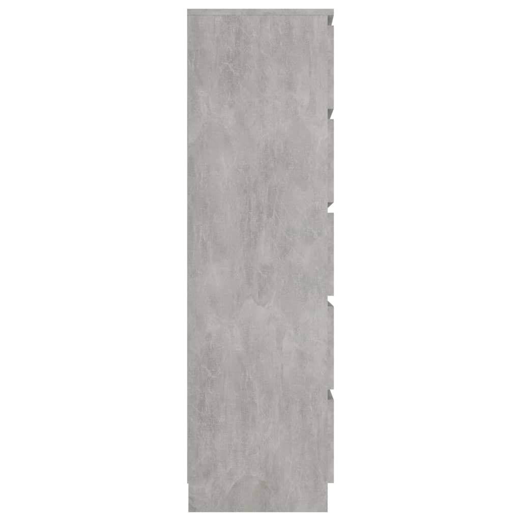 vidaXL Šoninė spintelė su stalčiais, betono pilka, 60x35x121cm, MDP