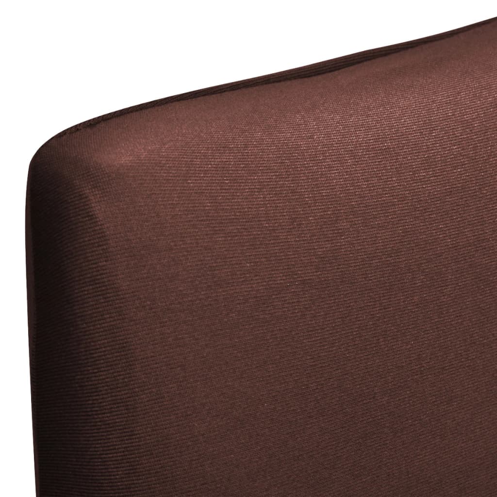 vidaXL Tiesūs įtempiami kėdžių užvalkalai, 6vnt., rudos spalvos