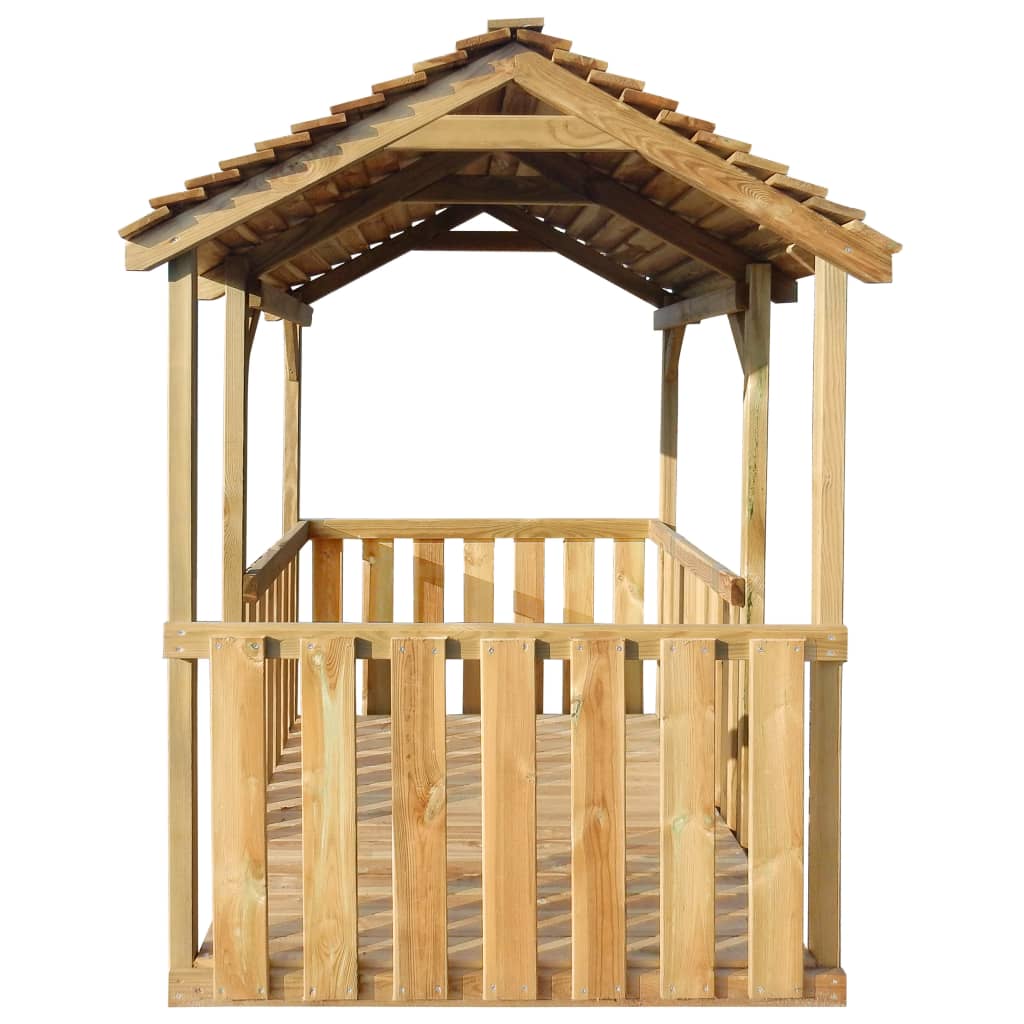 vidaXL Lauko žaidimų paviljonas, 122,5x160x163cm, pušies mediena