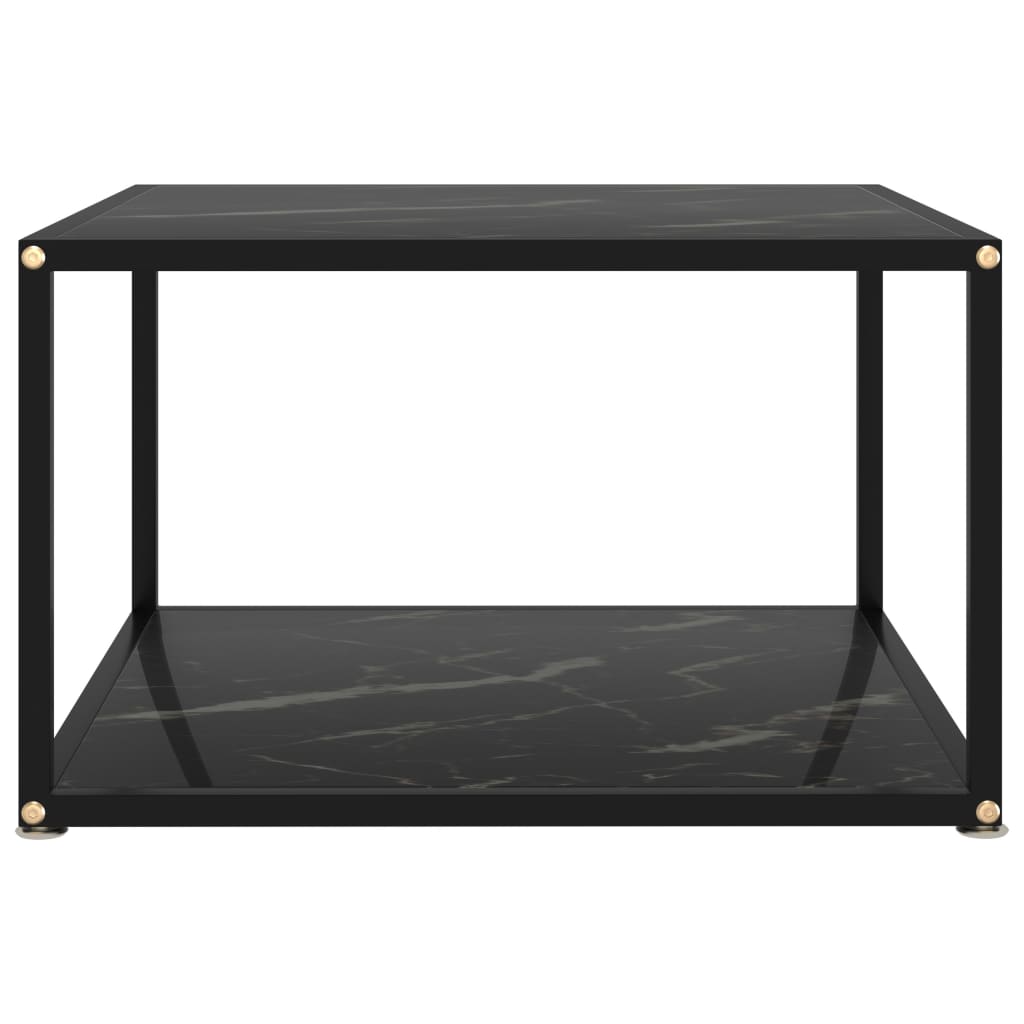 vidaXL Kavos staliukas, juodas, 60x60x35cm, grūdintas stiklas