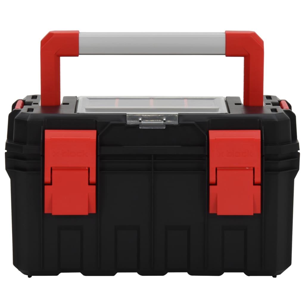 vidaXL Įrankių dėžė, juodos ir raudonos spalvos, 45x28x26,5cm