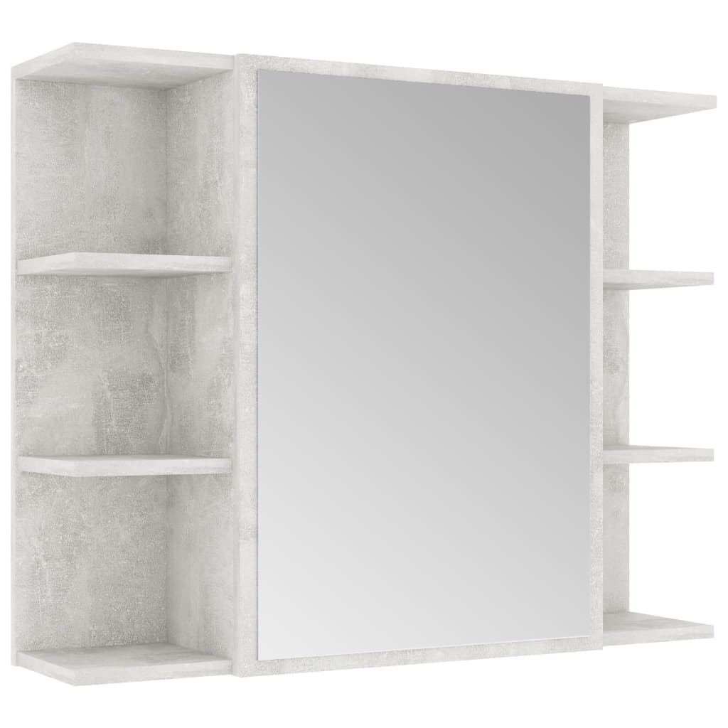 vidaXL Vonios kambario baldų komplektas, 4 dalių, betono pilkas, MDP