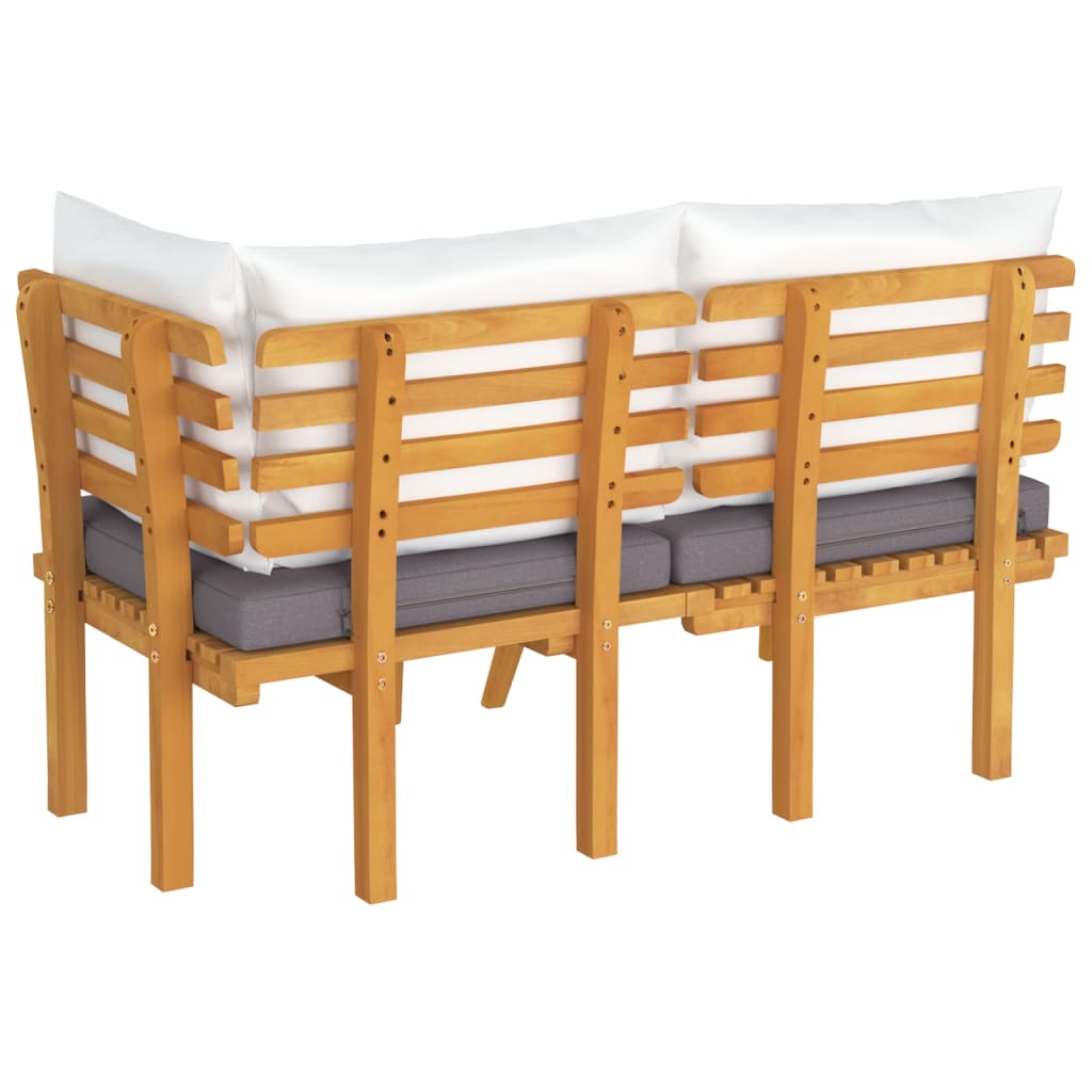 vidaXL Sodo baldų komplektas su pagalvėmis, 2 dalių, akacijos masyvas