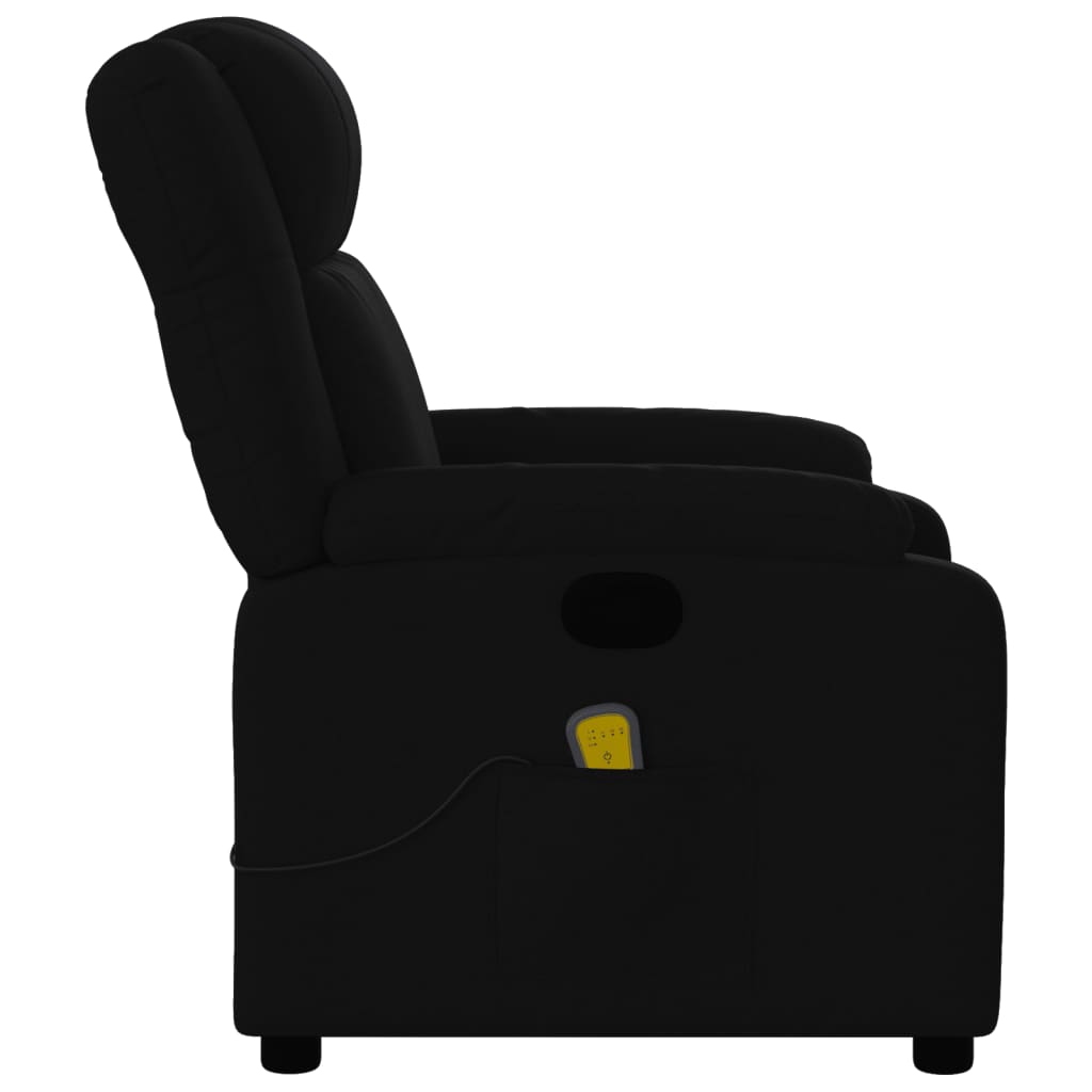 vidaXL Atlošiamas masažinis krėslas, juodos spalvos, audinys