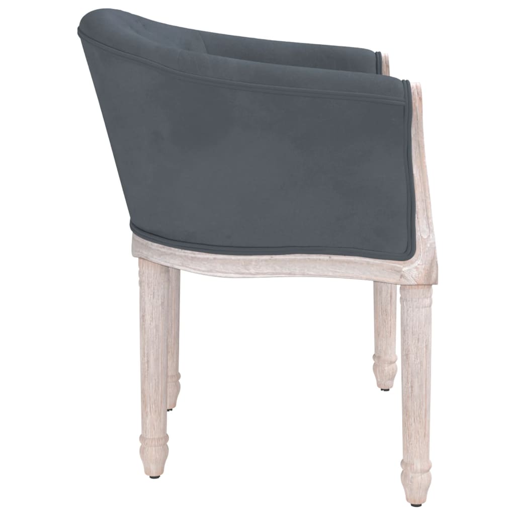 vidaXL Valgomojo kėdė, tamsiai pilkos spalvos, aksomas