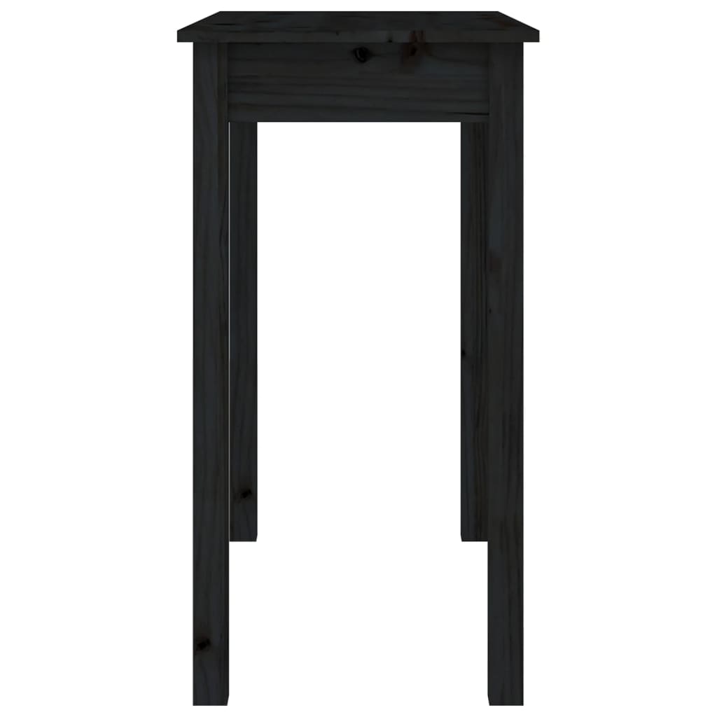 vidaXL Konsolinis staliukas, juodas, 80x40x75cm, pušies masyvas