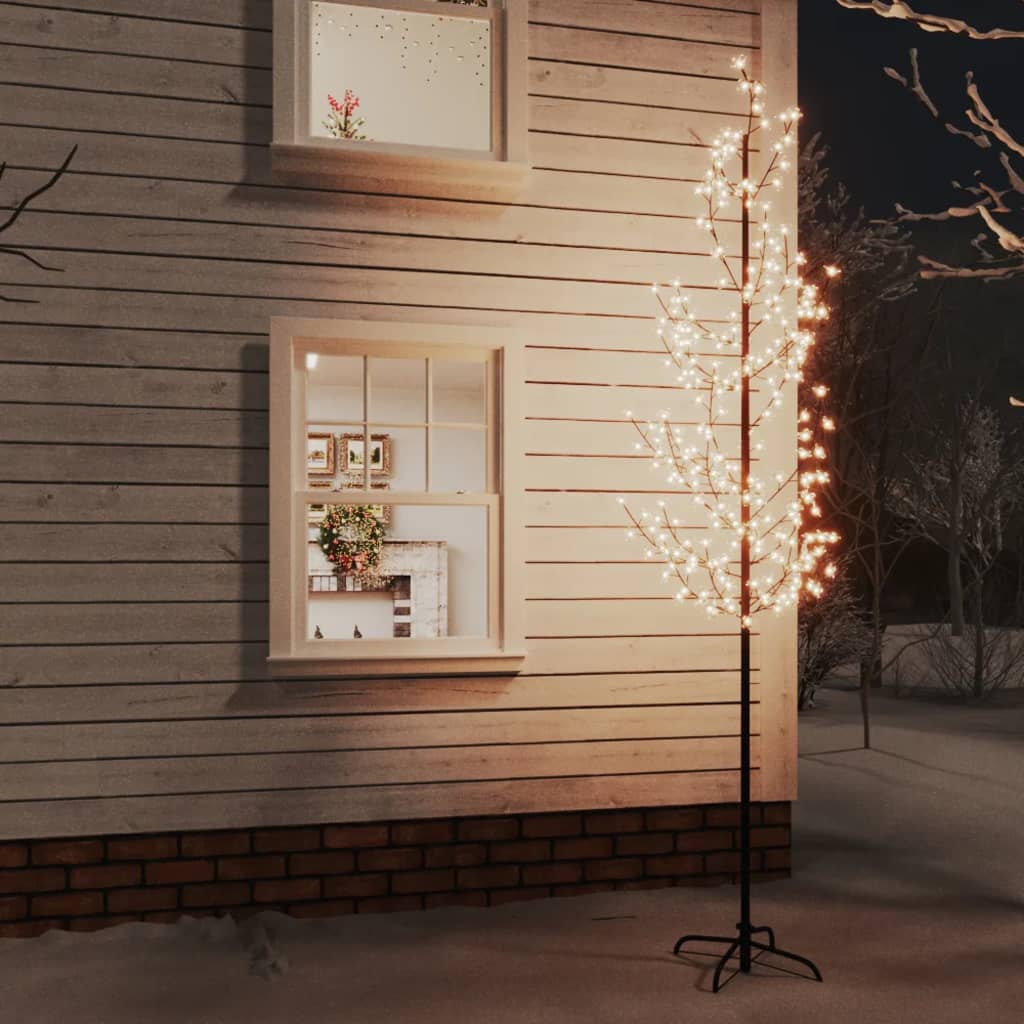 vidaXL LED medis su vyšnių žiedais, 300cm, 368 šiltos baltos LED