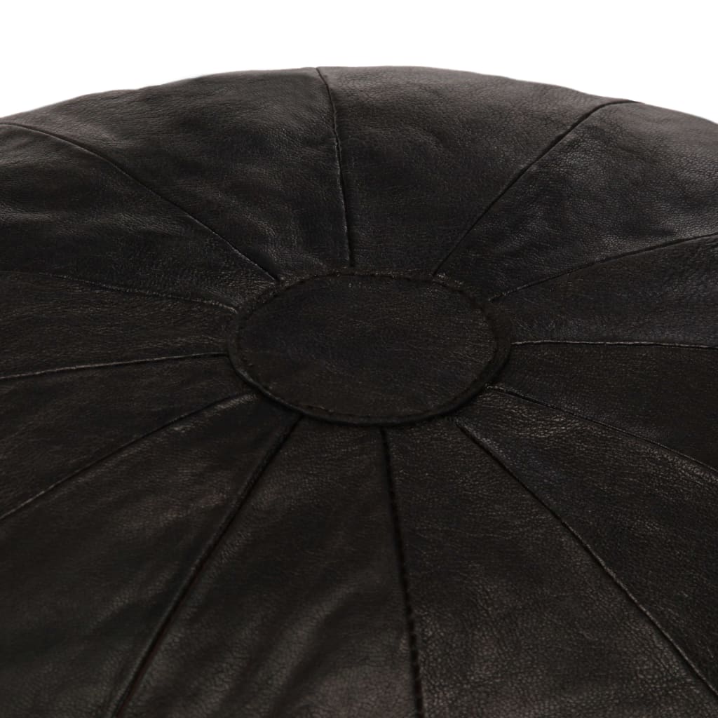 vidaXL Pufas, juodos spalvos, 40x35 cm, tikra ožkos oda