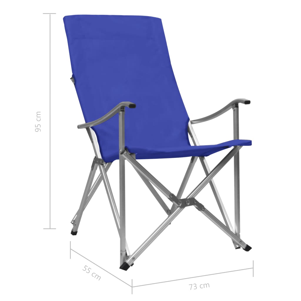 vidaXL Sulankstomos stovyklavimo kėdės, 2vnt., mėlynos spalvos