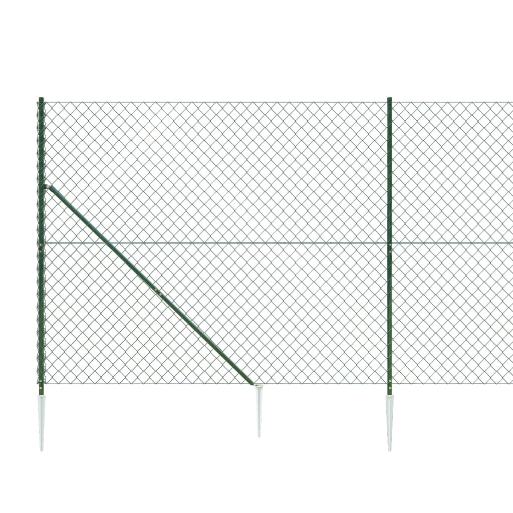 vidaXL Tinklinė tvora su smaigais, žalios spalvos, 1,4x25m