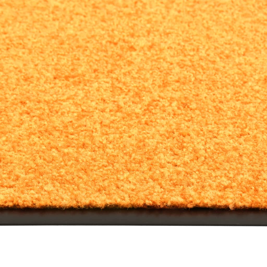 vidaXL Durų kilimėlis, oranžinės spalvos, 90x120cm, plaunamas