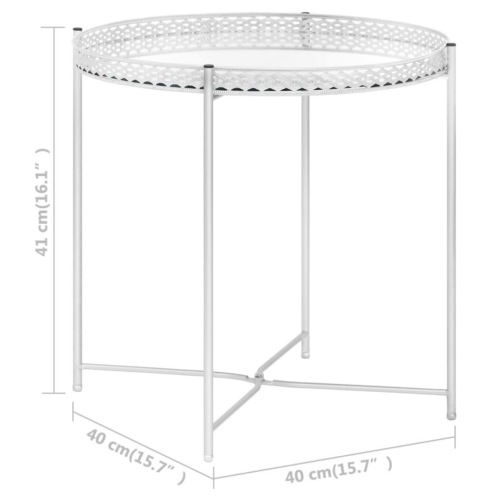 vidaXL Šoninis staliukas, sidabrinis, 40x40x41cm, stiklas