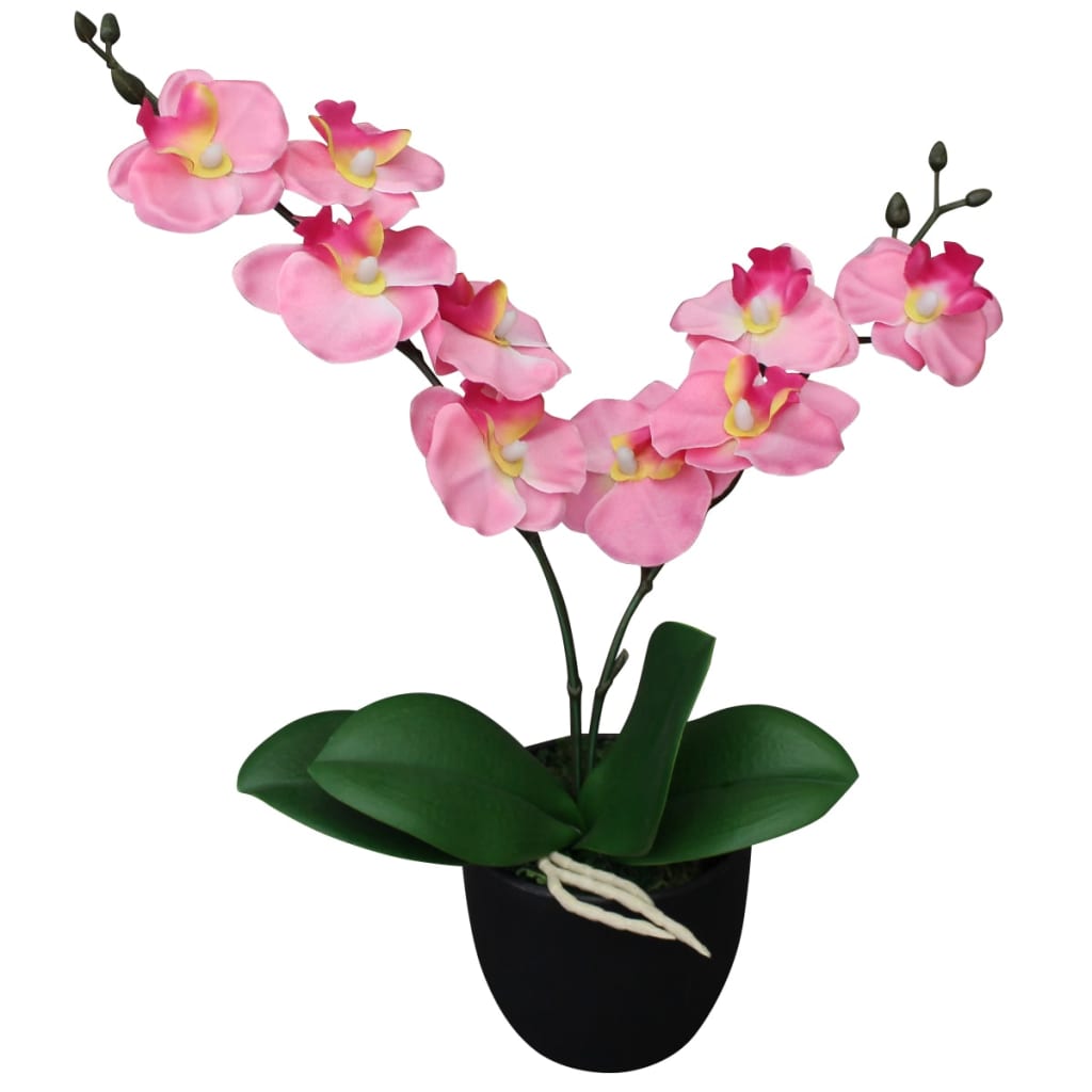 vidaXL Dirbtinė orchidėja su vazonu, 30 cm, rožinė