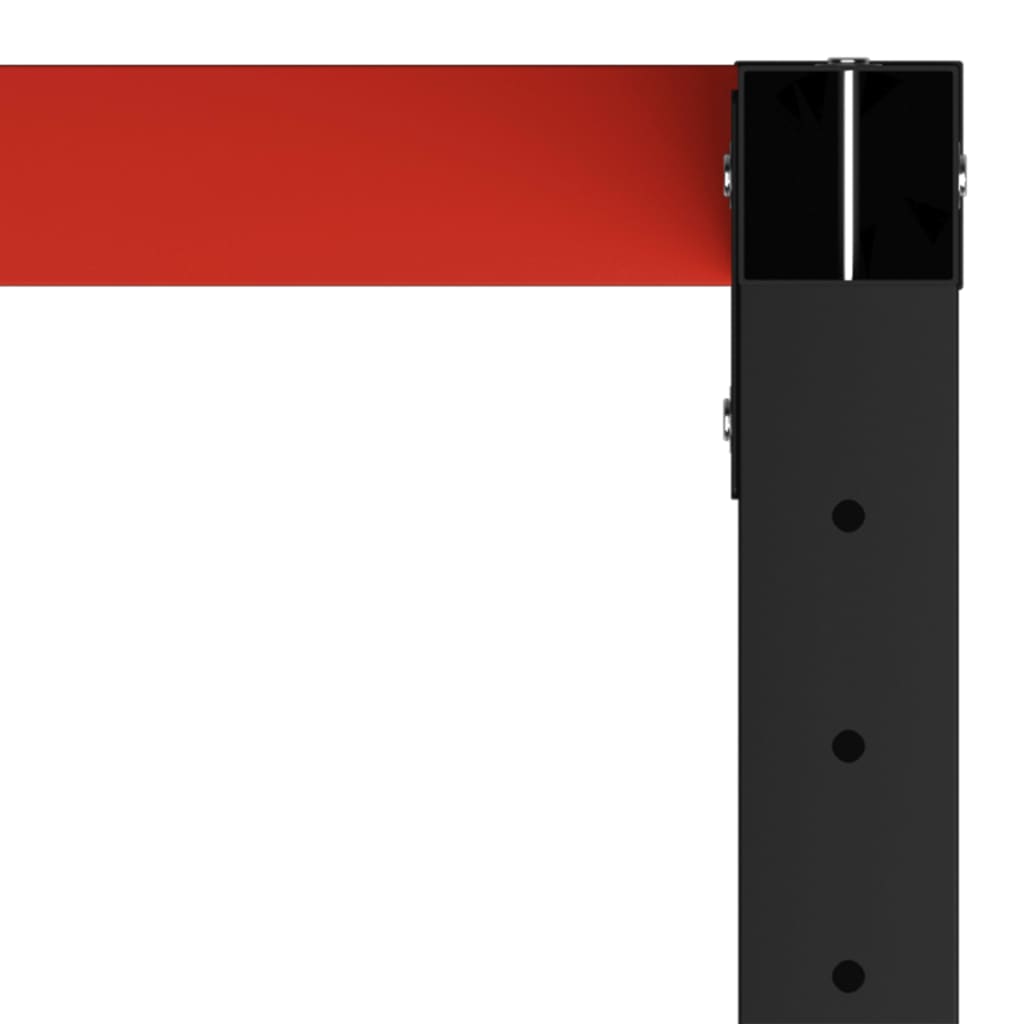 vidaXL Darbastalio rėmas, juodas ir raudonas, 150x57x79cm, metalas