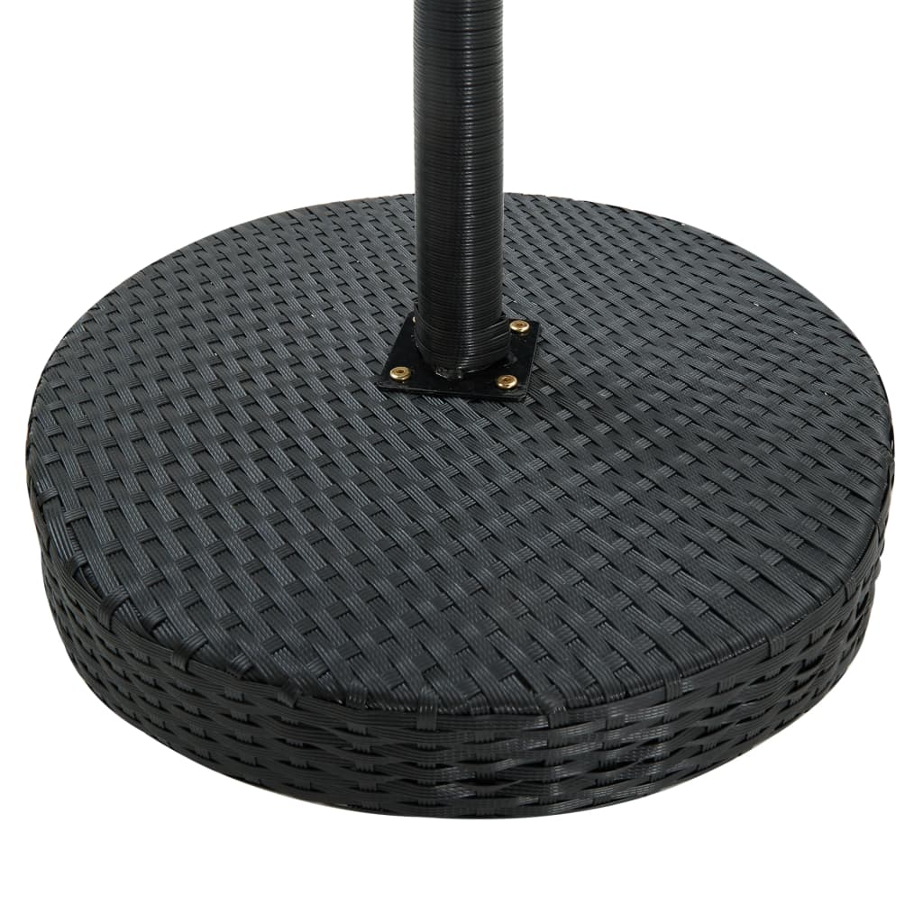 vidaXL Sodo staliukas, juodos spalvos, 60,5x106cm, poliratanas
