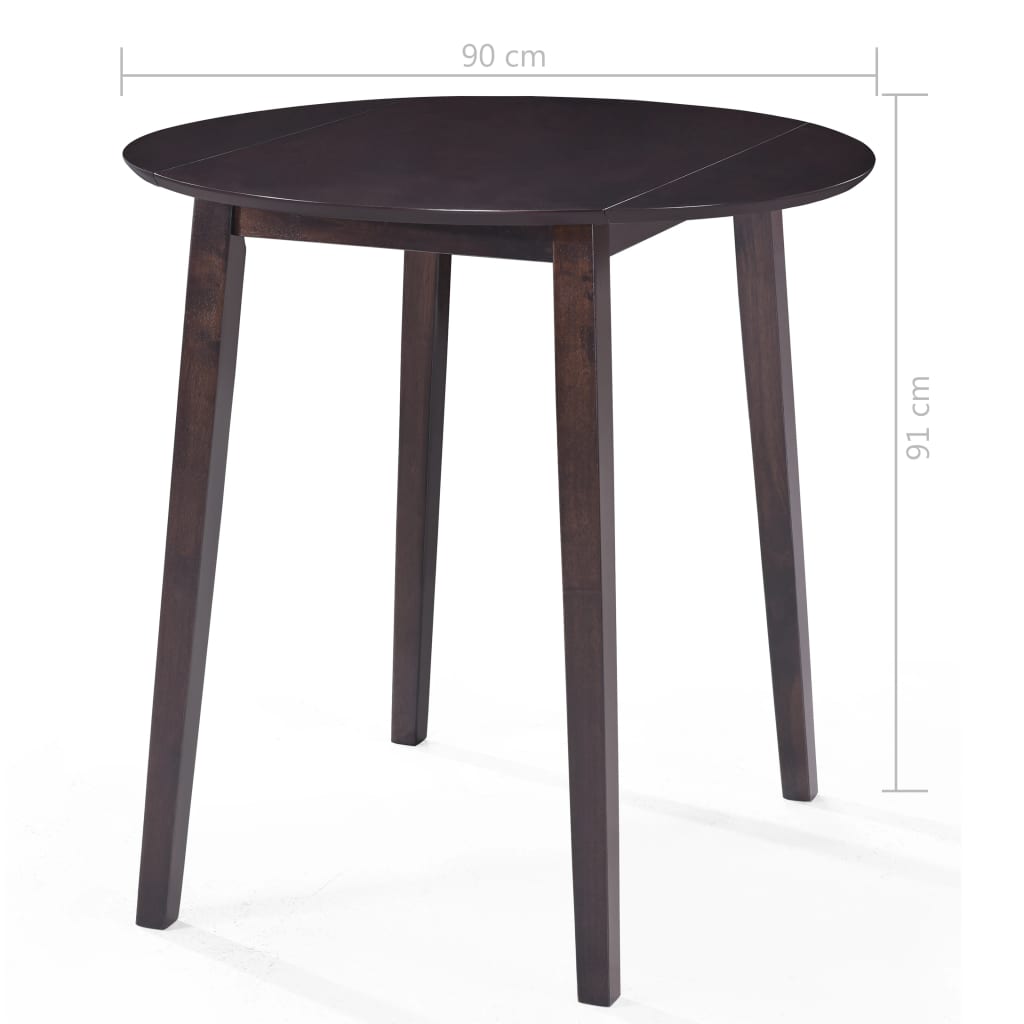 vidaXL Baro stalo ir kėdžių kompl., 3d., med. mas., tamsiai ruda sp.